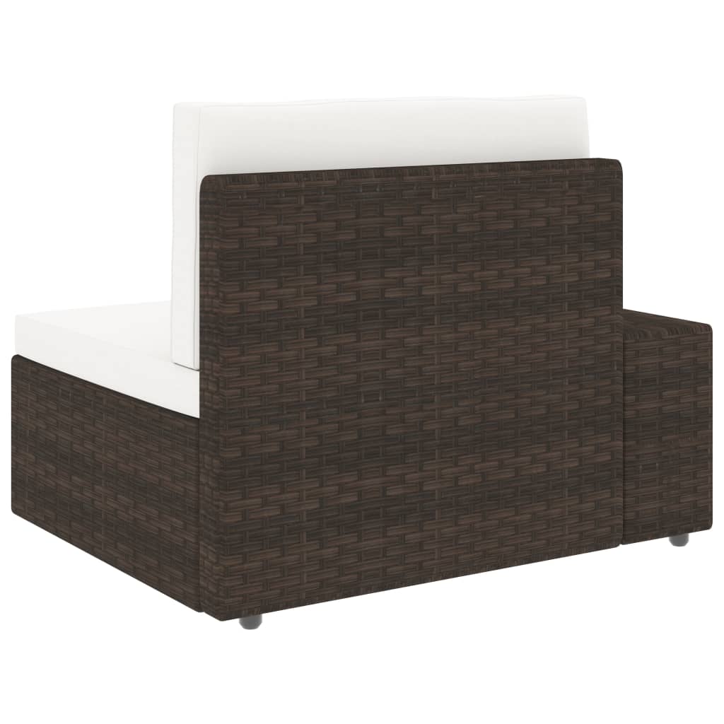 Driezitsbank sectioneel poly rattan bruin is nu te koop bij PeponiXL, paradijselijk wonen!