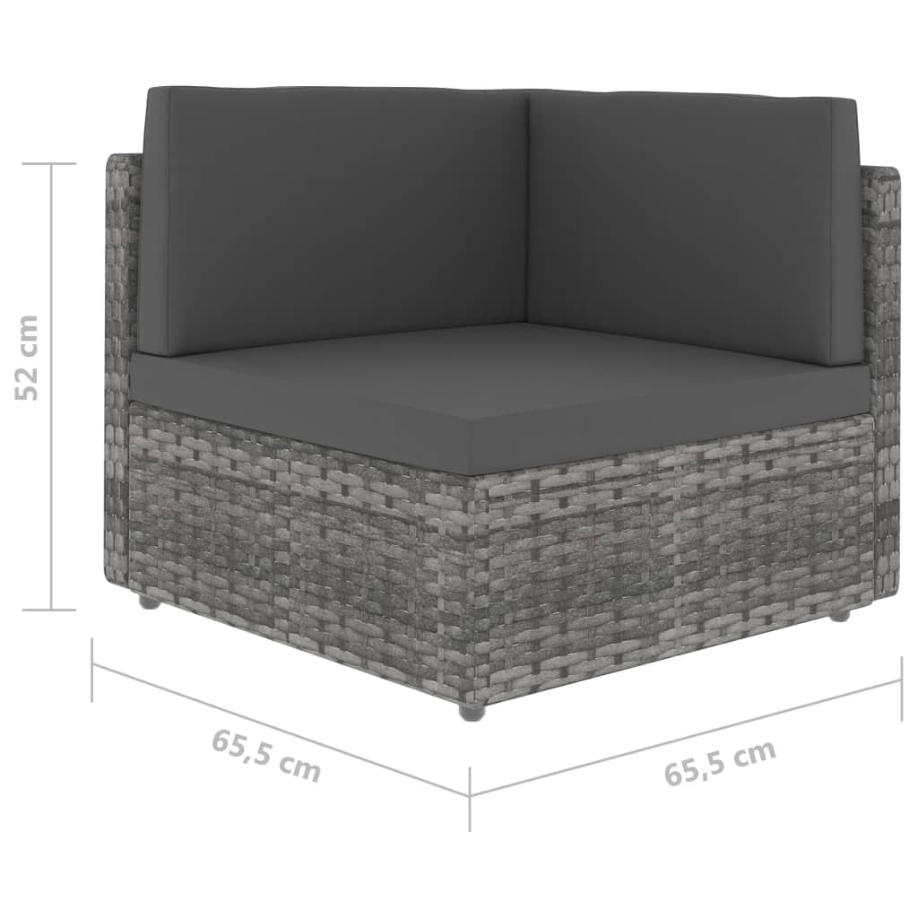 Hoekbank sectioneel poly rattan grijs is nu te koop bij PeponiXL, paradijselijk wonen!