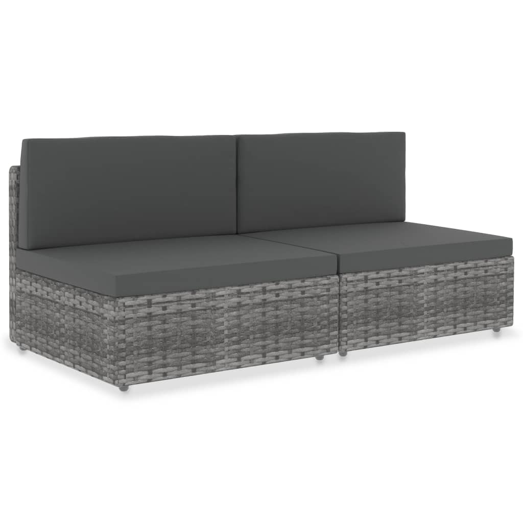 Tweezitsbank sectioneel poly rattan grijs is nu te koop bij PeponiXL, paradijselijk wonen!
