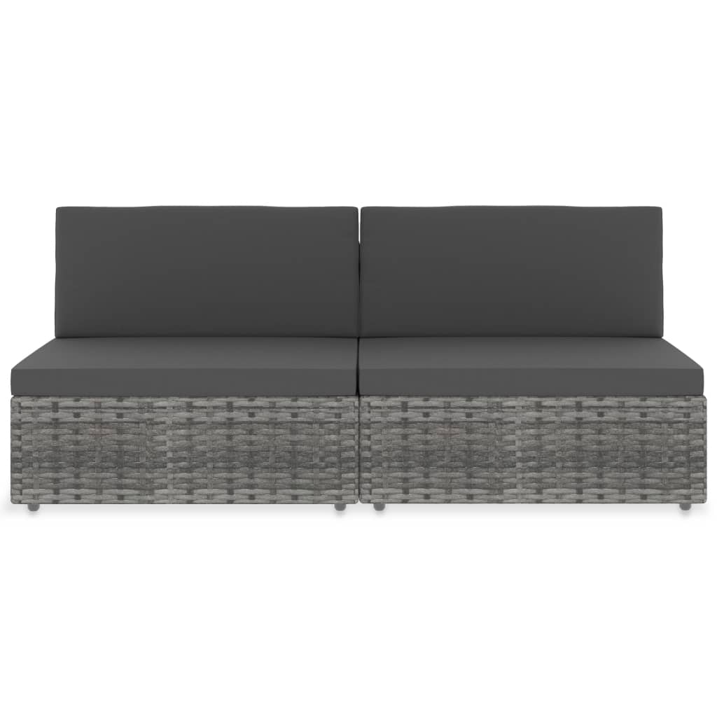 Tweezitsbank sectioneel poly rattan grijs is nu te koop bij PeponiXL, paradijselijk wonen!