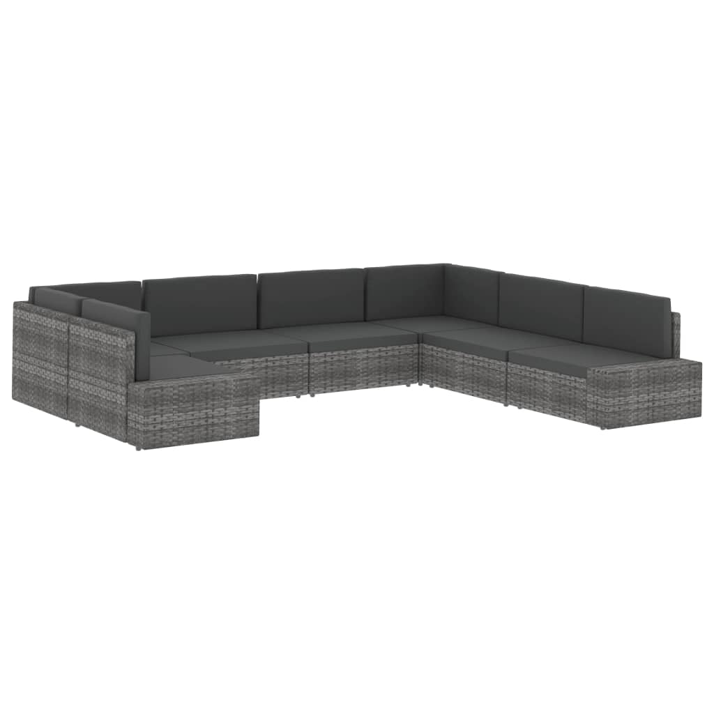 Tweezitsbank sectioneel poly rattan grijs is nu te koop bij PeponiXL, paradijselijk wonen!