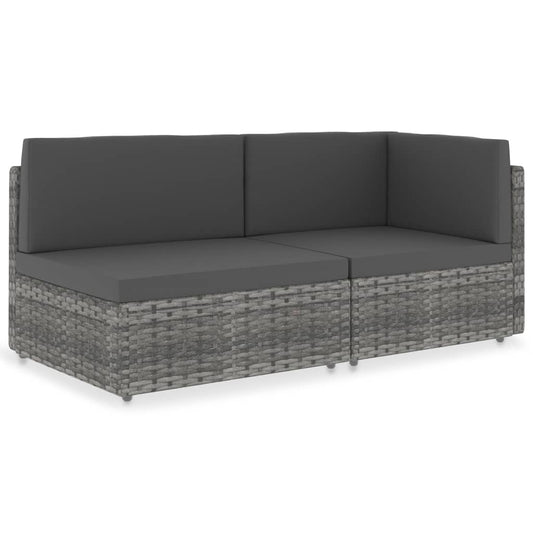 Tweezitsbank sectioneel poly rattan grijs is nu te koop bij PeponiXL, paradijselijk wonen!