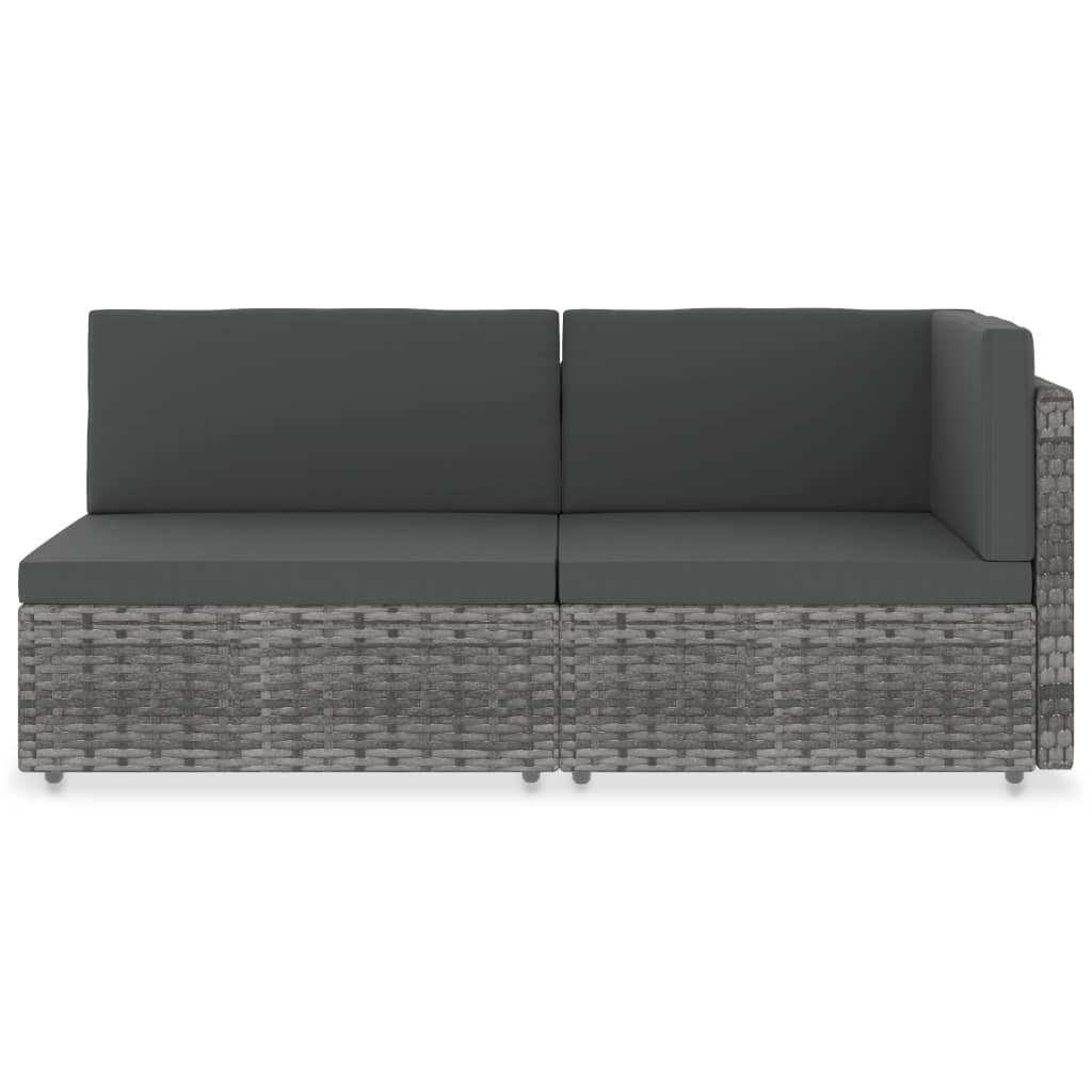 Tweezitsbank sectioneel poly rattan grijs is nu te koop bij PeponiXL, paradijselijk wonen!