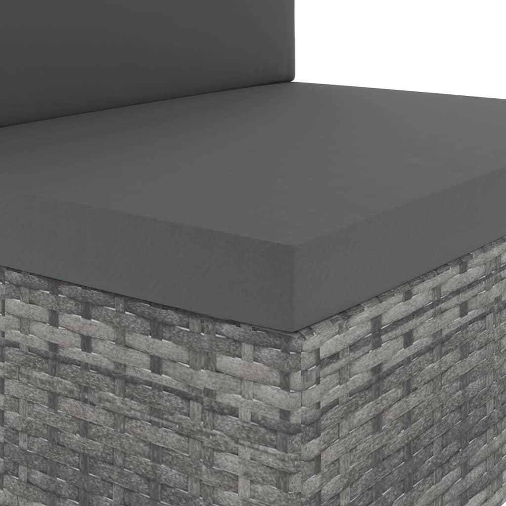 Tweezitsbank sectioneel poly rattan grijs is nu te koop bij PeponiXL, paradijselijk wonen!