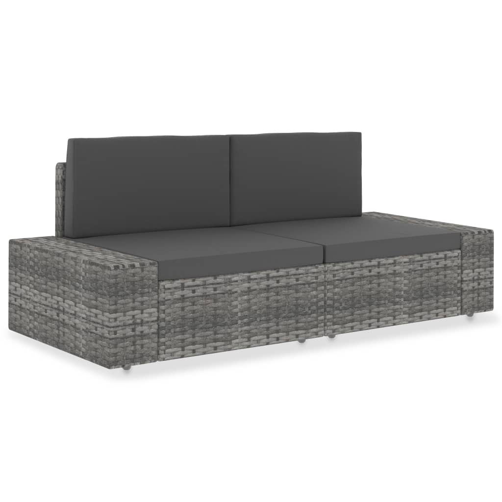 Tweezitsbank sectioneel poly rattan grijs is nu te koop bij PeponiXL, paradijselijk wonen!