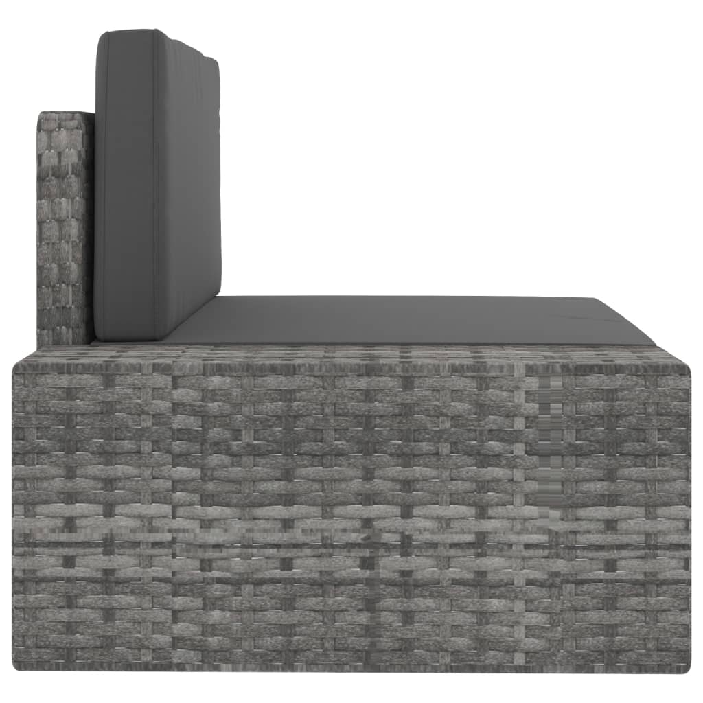 Tweezitsbank sectioneel poly rattan grijs is nu te koop bij PeponiXL, paradijselijk wonen!