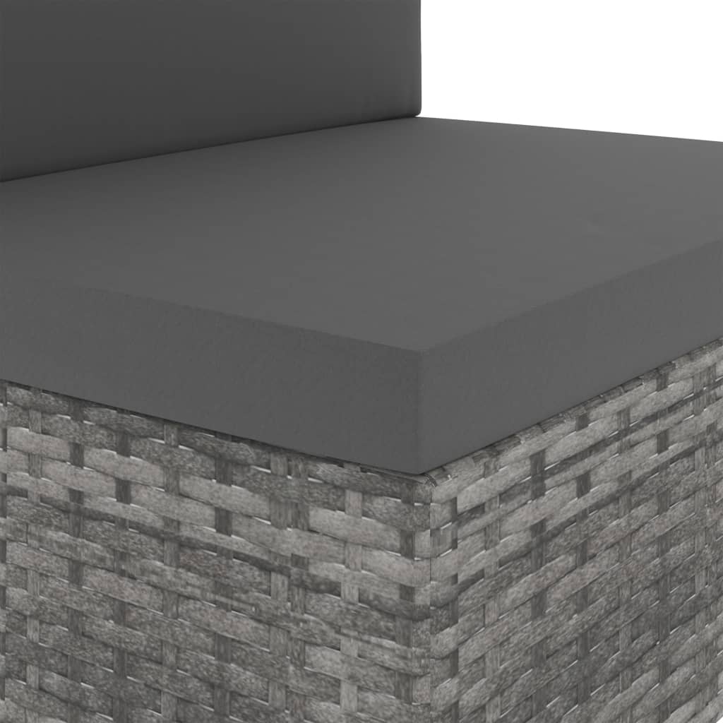 Driezitsbank sectioneel poly rattan grijs is nu te koop bij PeponiXL, paradijselijk wonen!