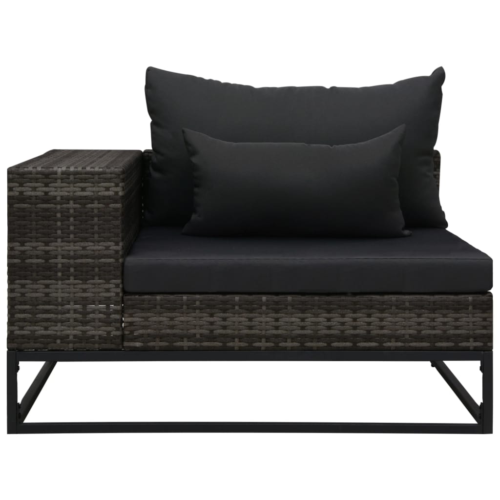 5-delige Loungeset met kussens poly rattan grijs is nu te koop bij PeponiXL, paradijselijk wonen!
