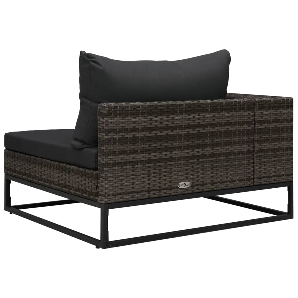 5-delige Loungeset met kussens poly rattan grijs is nu te koop bij PeponiXL, paradijselijk wonen!