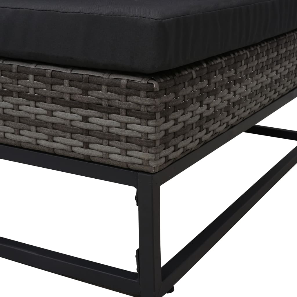 5-delige Loungeset met kussens poly rattan grijs is nu te koop bij PeponiXL, paradijselijk wonen!