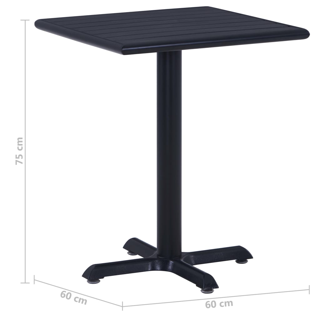 Tuintafel 60x60x75 cm zwart is nu te koop bij PeponiXL, paradijselijk wonen!