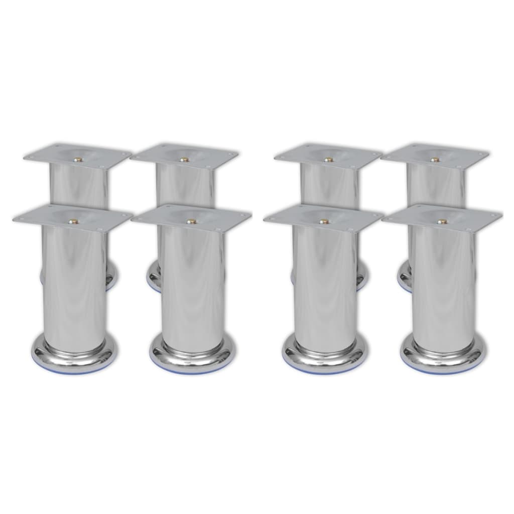 Bankpoten 8 st rond 120 mm chroomkleurig is nu te koop bij PeponiXL, paradijselijk wonen!
