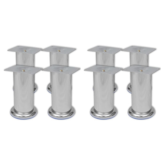 Bankpoten 8 st rond 120 mm chroomkleurig is nu te koop bij PeponiXL, paradijselijk wonen!