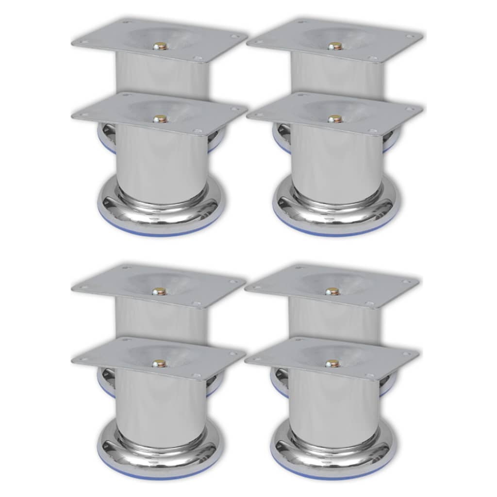 Bankpoten 8 st rond 60 mm chroomkleurig is nu te koop bij PeponiXL, paradijselijk wonen!