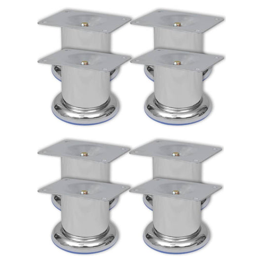 Bankpoten 8 st rond 60 mm chroomkleurig is nu te koop bij PeponiXL, paradijselijk wonen!
