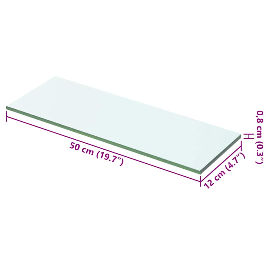 Schappen 2 st 50x12 cm glas transparant is nu te koop bij PeponiXL, paradijselijk wonen!
