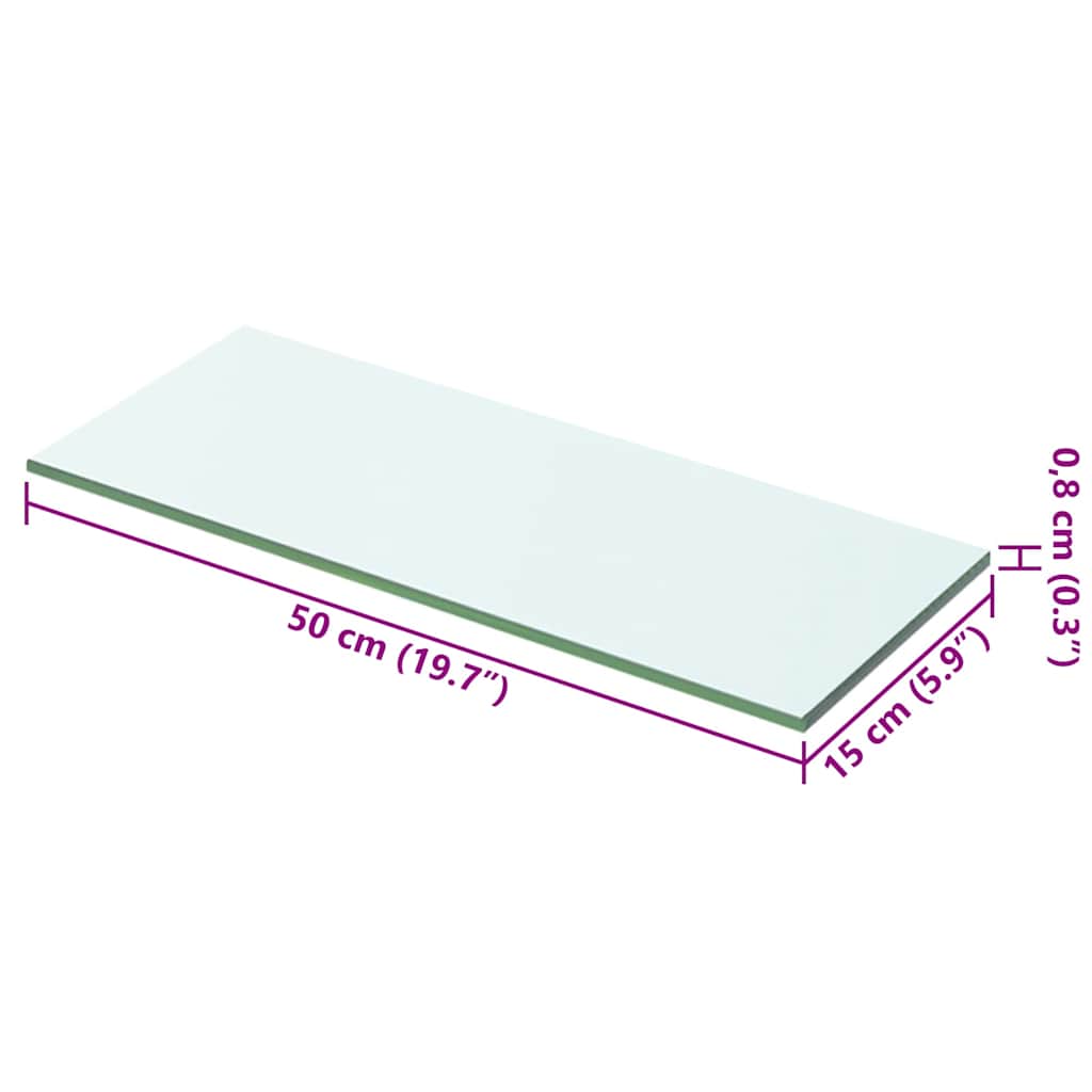 Schappen 2 st 50x15 cm glas transparant is nu te koop bij PeponiXL, paradijselijk wonen!