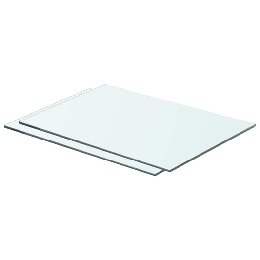 Schappen 2 st 50x30 cm glas transparant is nu te koop bij PeponiXL, paradijselijk wonen!