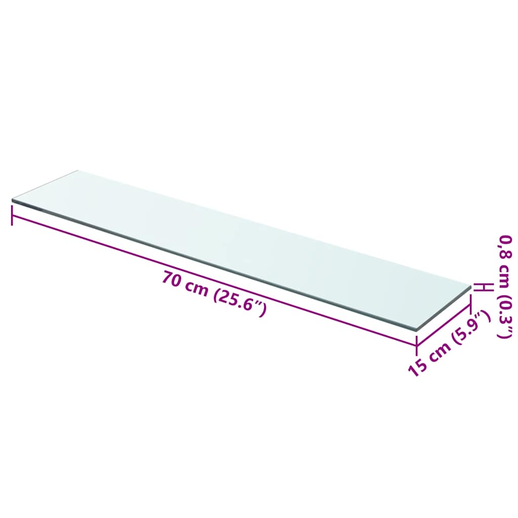 Schappen 2 st 70x15 cm glas transparant is nu te koop bij PeponiXL, paradijselijk wonen!