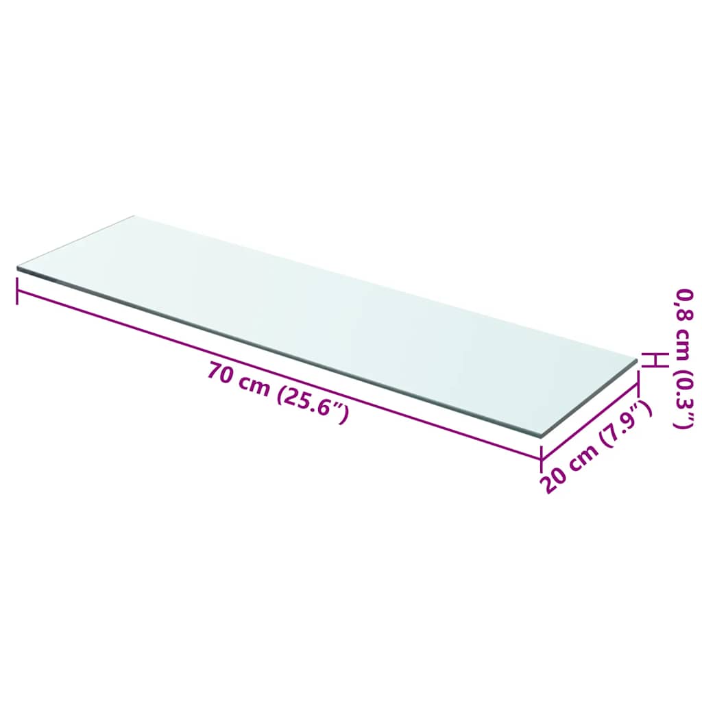 Schappen 2 st 70x20 cm glas transparant is nu te koop bij PeponiXL, paradijselijk wonen!