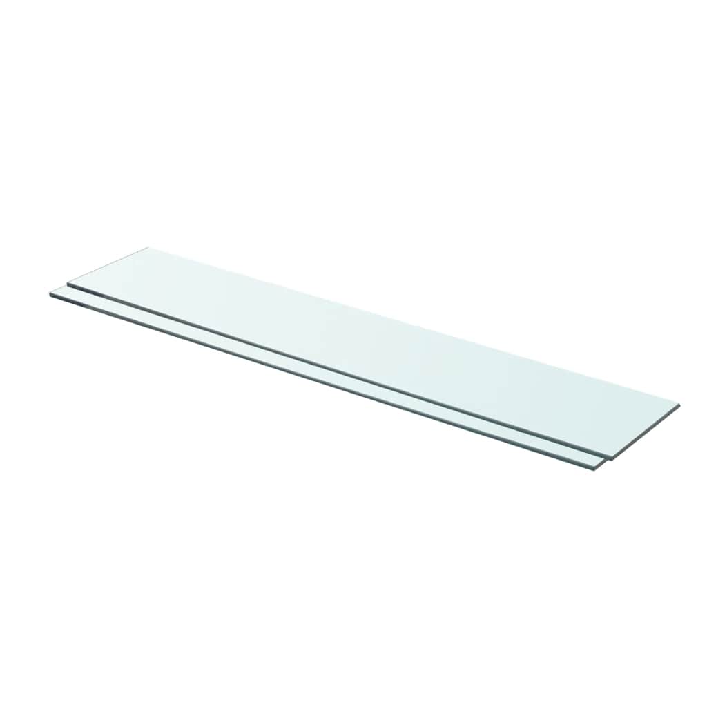 Schappen 2 st 80x15 cm glas transparant is nu te koop bij PeponiXL, paradijselijk wonen!