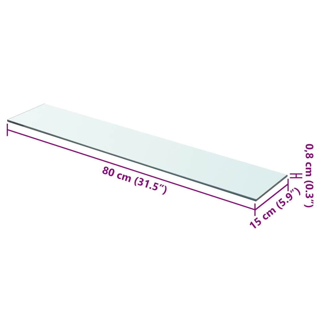 Schappen 2 st 80x15 cm glas transparant is nu te koop bij PeponiXL, paradijselijk wonen!