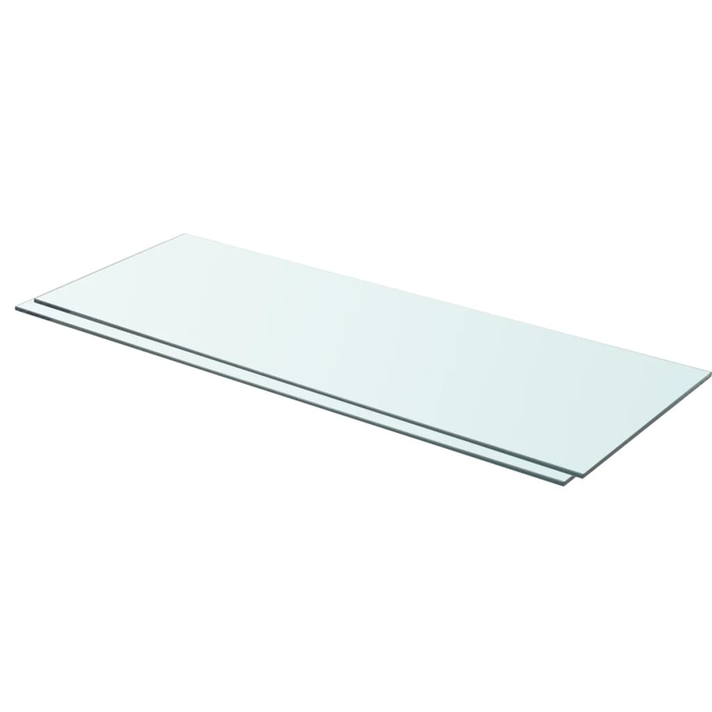 Schappen 2 st 80x30 cm glas transparant is nu te koop bij PeponiXL, paradijselijk wonen!