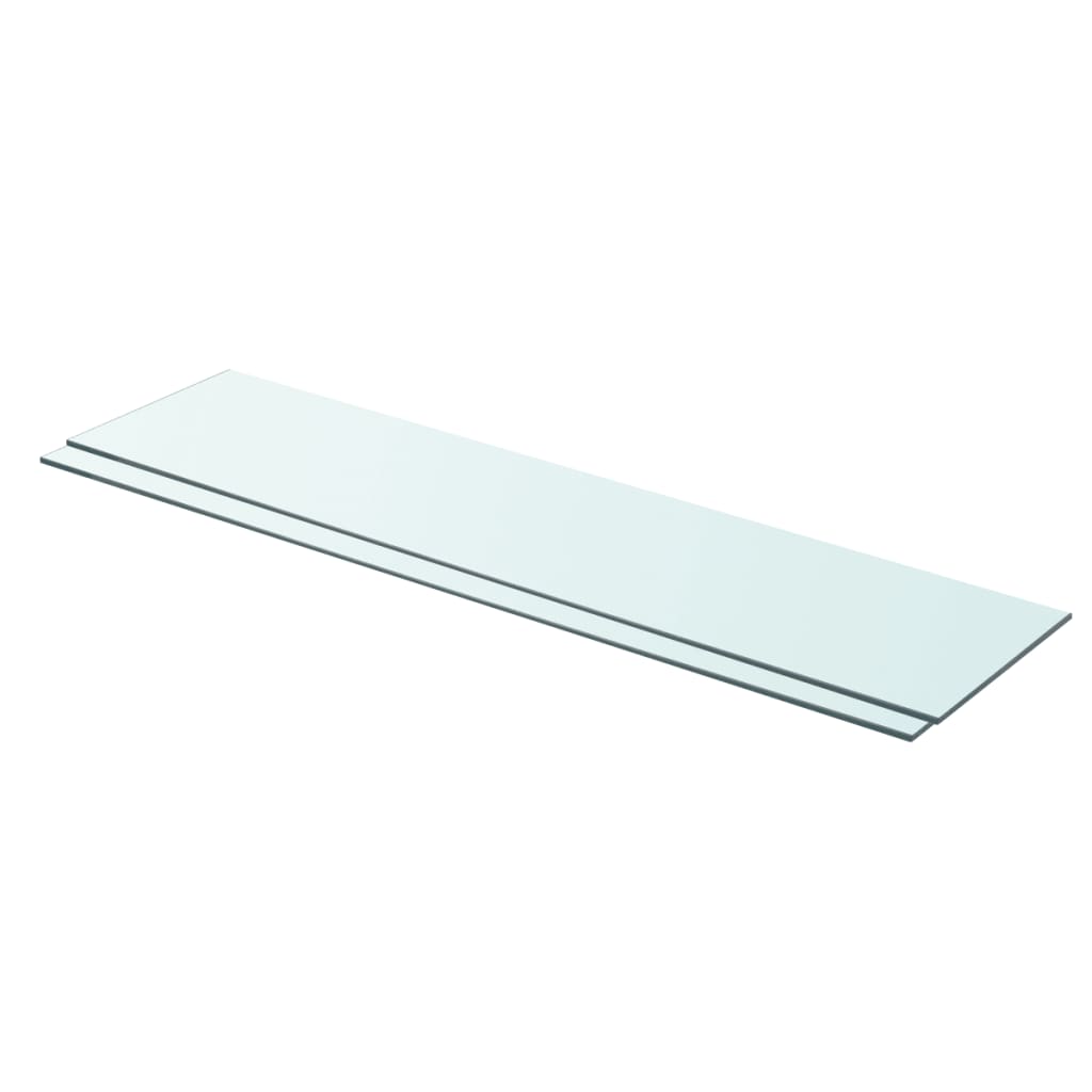 Schappen 2 st 90x20 cm glas transparant is nu te koop bij PeponiXL, paradijselijk wonen!