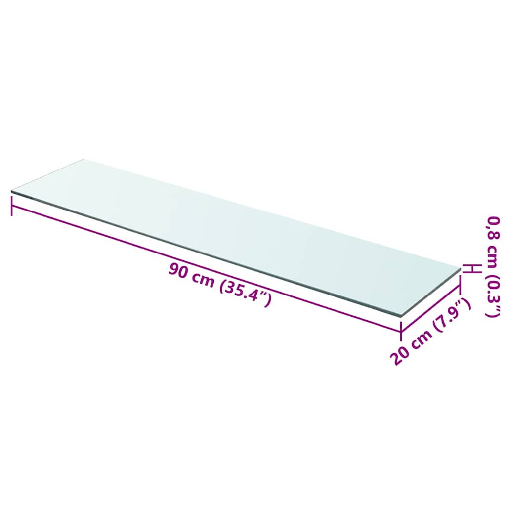 Schappen 2 st 90x20 cm glas transparant is nu te koop bij PeponiXL, paradijselijk wonen!
