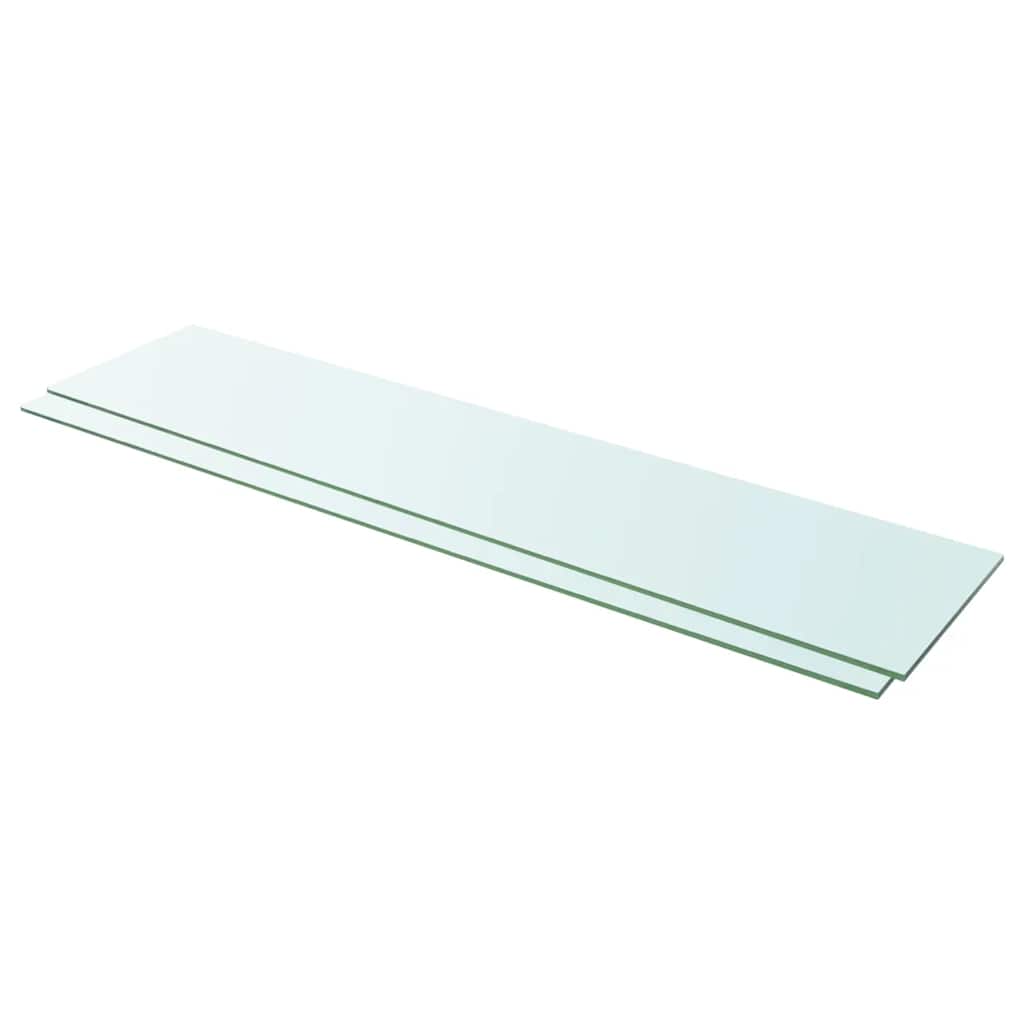 Schappen 2 st 110x25 cm glas transparant is nu te koop bij PeponiXL, paradijselijk wonen!