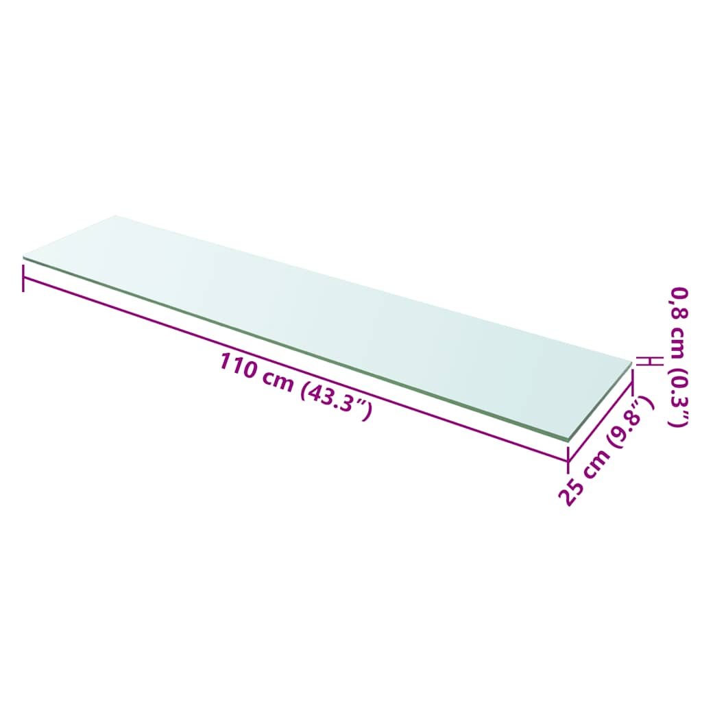 Schappen 2 st 110x25 cm glas transparant is nu te koop bij PeponiXL, paradijselijk wonen!