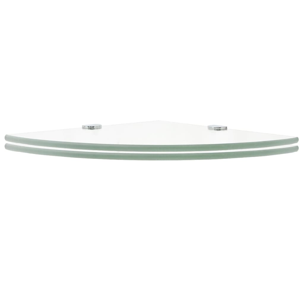 Hoekschappen 2 st met chromen dragers 25x25 cm glas transparant is nu te koop bij PeponiXL, paradijselijk wonen!