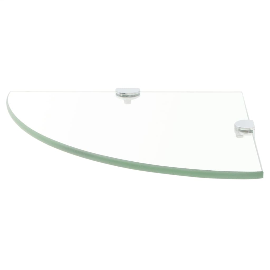 Hoekschappen 2 st met chromen dragers 25x25 cm glas transparant is nu te koop bij PeponiXL, paradijselijk wonen!