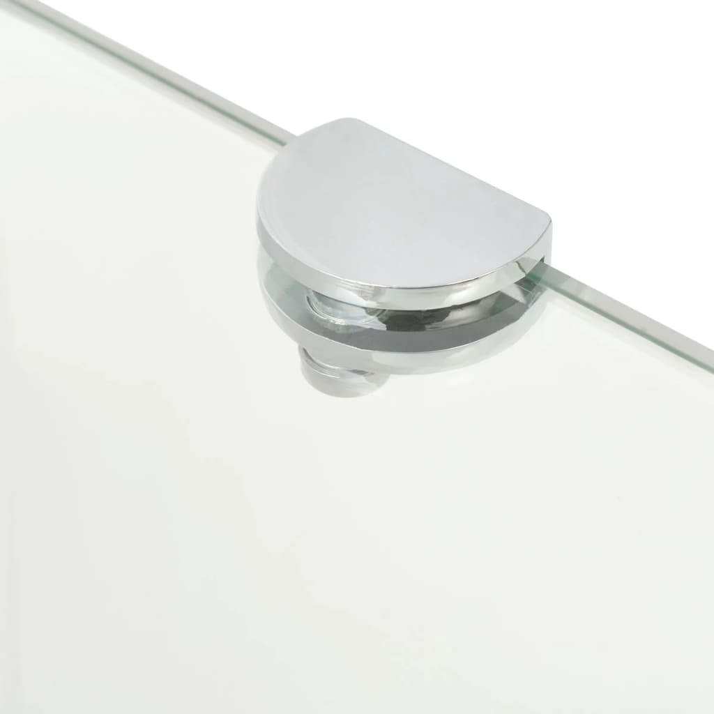 Hoekschappen 2 st met chromen dragers 25x25 cm glas transparant is nu te koop bij PeponiXL, paradijselijk wonen!