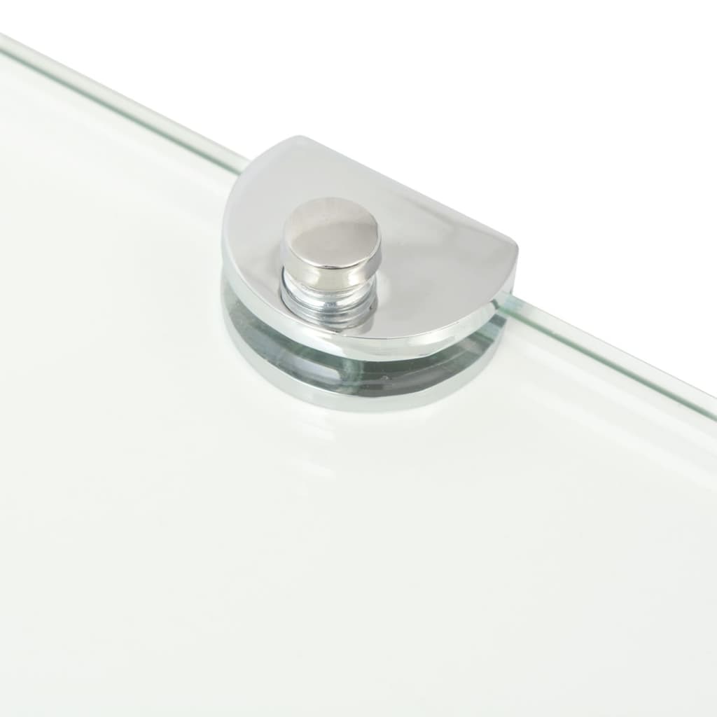Hoekschappen 2 st met chromen dragers 25x25 cm glas transparant is nu te koop bij PeponiXL, paradijselijk wonen!