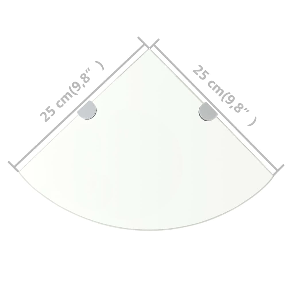 Hoekschappen 2 st met chromen dragers 25x25 cm glas transparant is nu te koop bij PeponiXL, paradijselijk wonen!