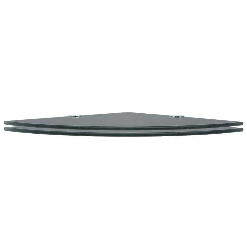 Hoekschappen 2 st met chromen dragers 25x25 cm glas zwart is nu te koop bij PeponiXL, paradijselijk wonen!