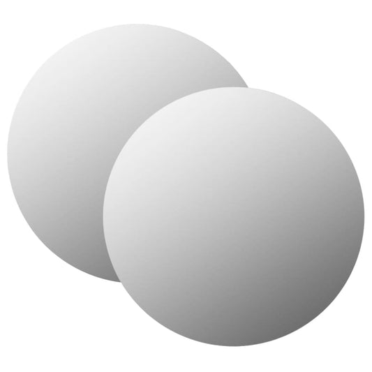 Wandspiegels 2 st rond 60 cm glas is nu te koop bij PeponiXL, paradijselijk wonen!