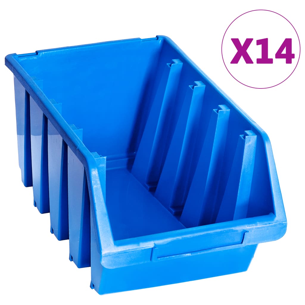 Stapelbakken 14 st kunststof blauw is nu te koop bij PeponiXL, paradijselijk wonen!