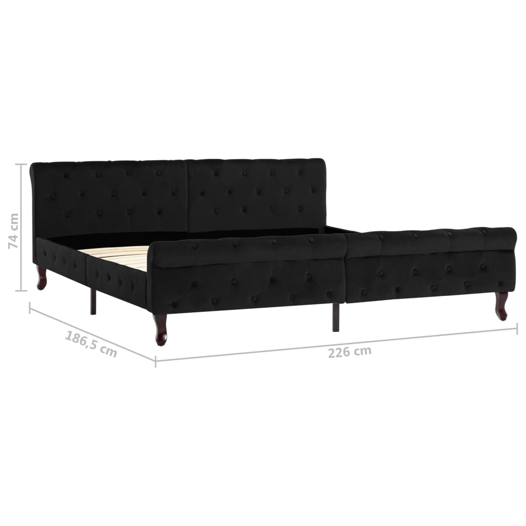 Bedframe fluweel zwart 180x200 cm is nu te koop bij PeponiXL, paradijselijk wonen!