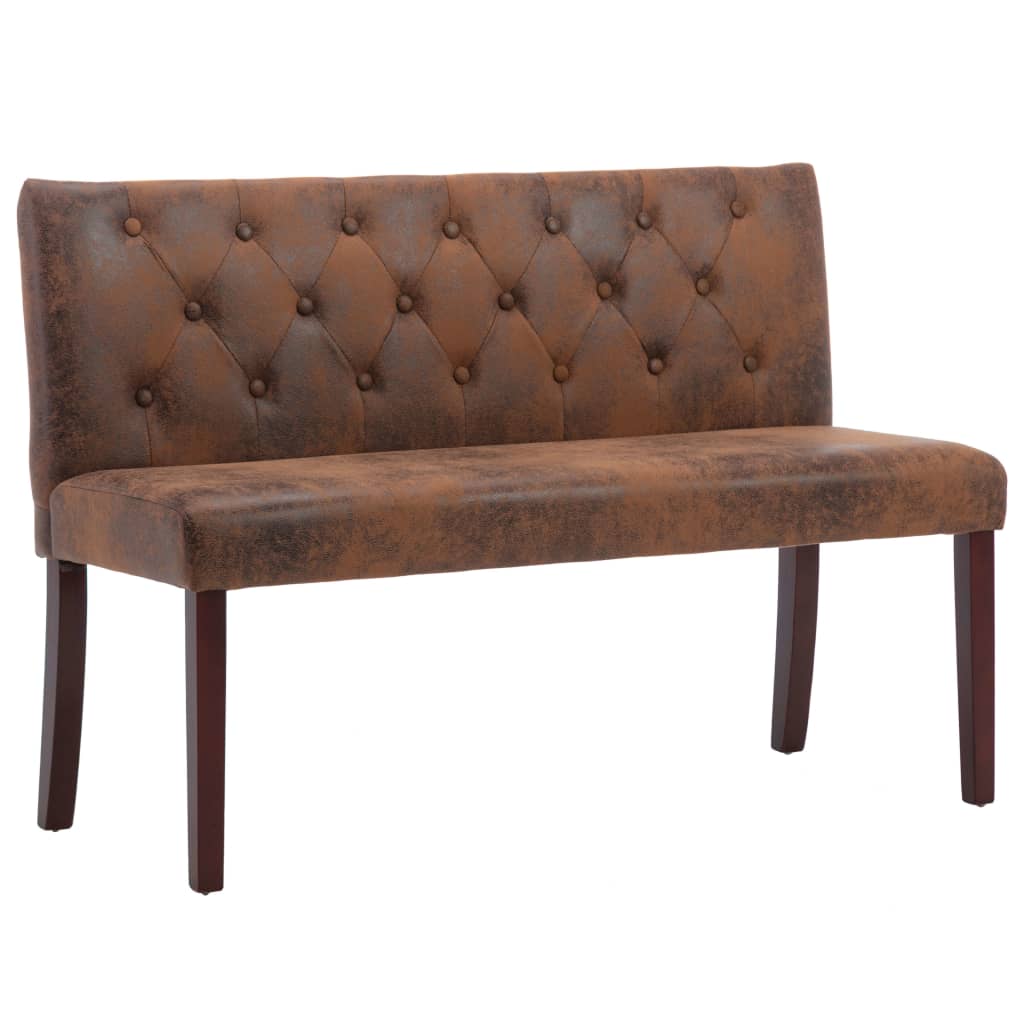 Bankje 120 cm kunstsuède bruin is nu te koop bij PeponiXL, paradijselijk wonen!