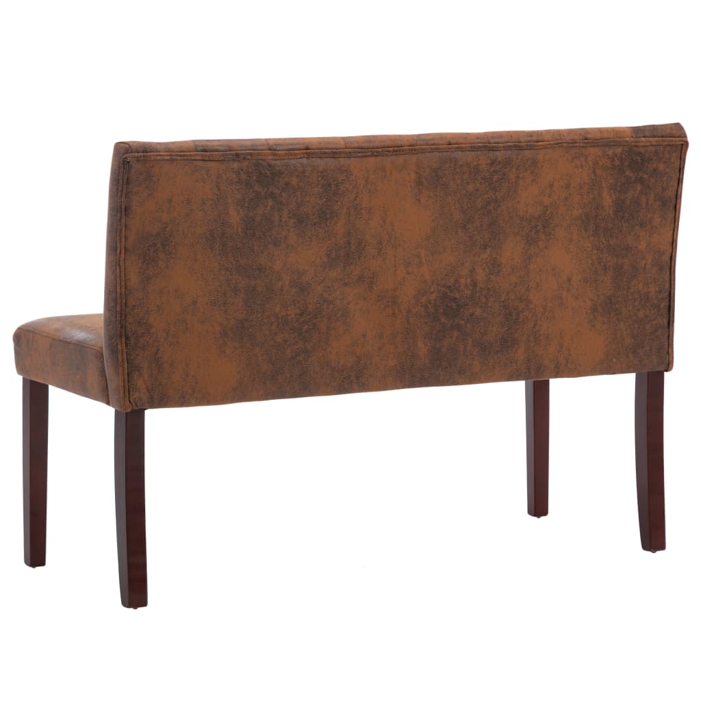 Bankje 120 cm kunstsuède bruin is nu te koop bij PeponiXL, paradijselijk wonen!