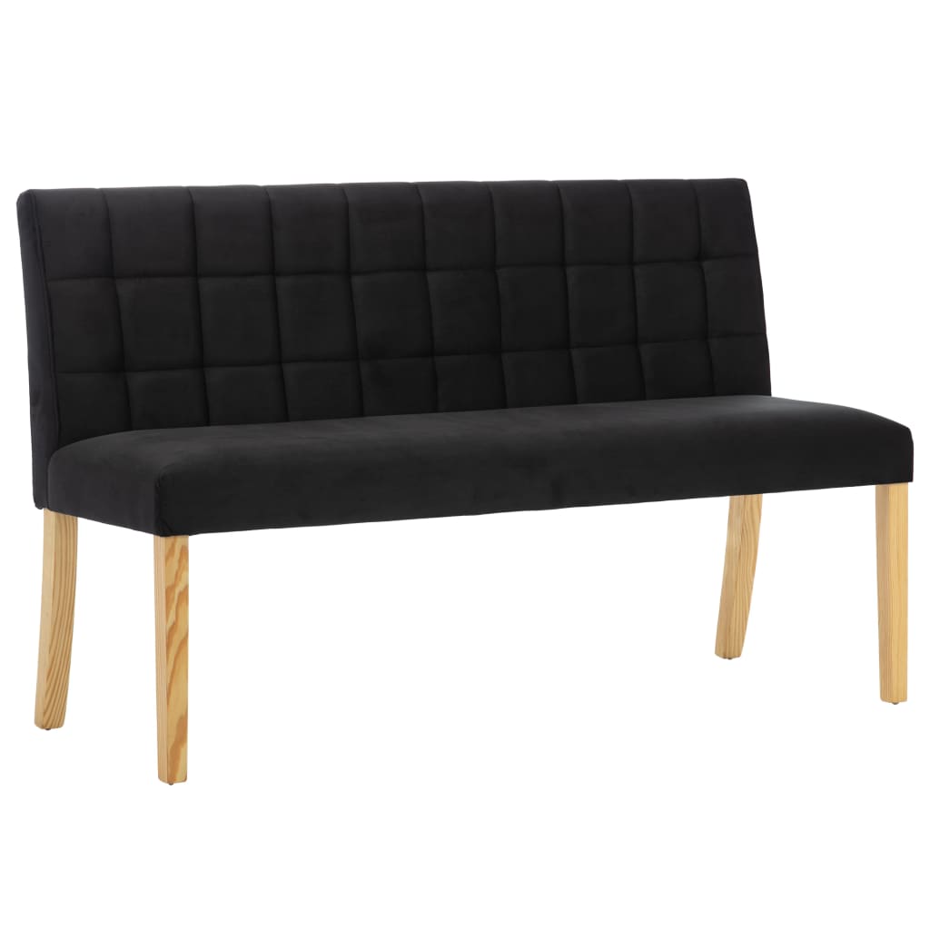 Bankje 140 cm fluweel zwart is nu te koop bij PeponiXL, paradijselijk wonen!