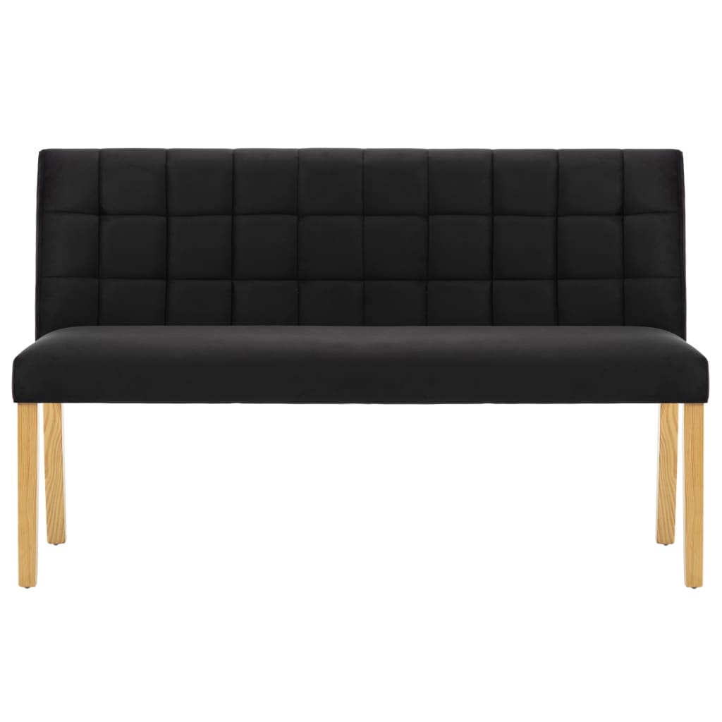 Bankje 140 cm fluweel zwart is nu te koop bij PeponiXL, paradijselijk wonen!