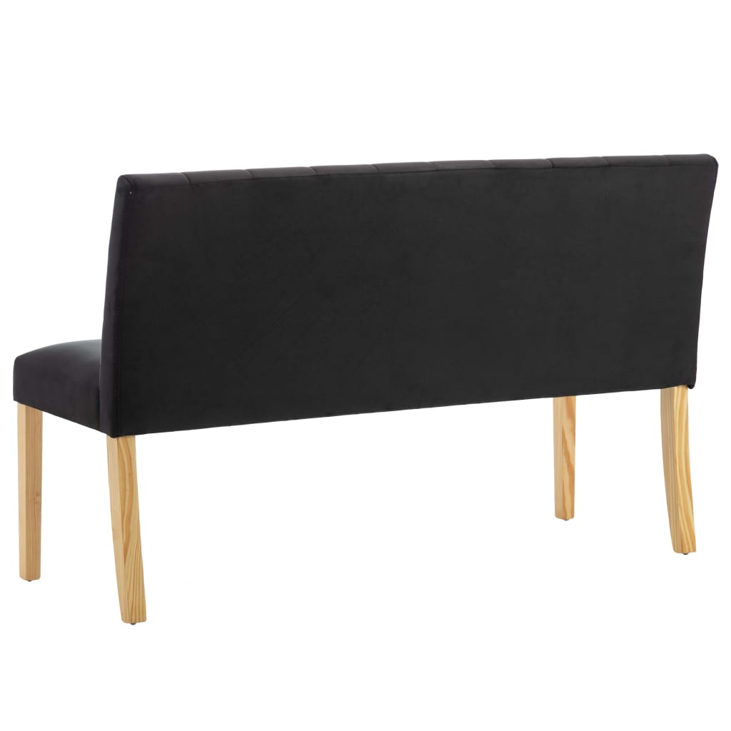 Bankje 140 cm fluweel zwart is nu te koop bij PeponiXL, paradijselijk wonen!