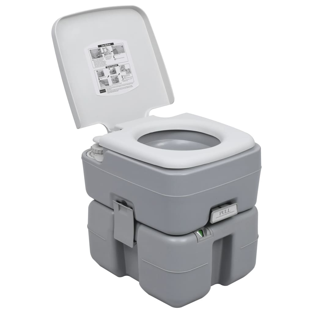 Kampeertoilet draagbaar 20 + 10 L grijs is nu te koop bij PeponiXL, paradijselijk wonen!