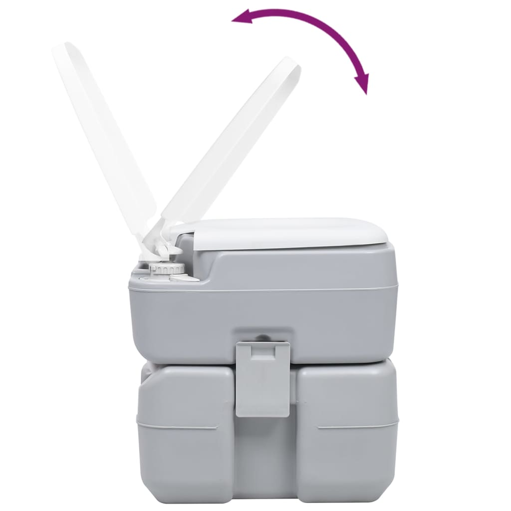 Kampeertoilet draagbaar 20 + 10 L grijs is nu te koop bij PeponiXL, paradijselijk wonen!
