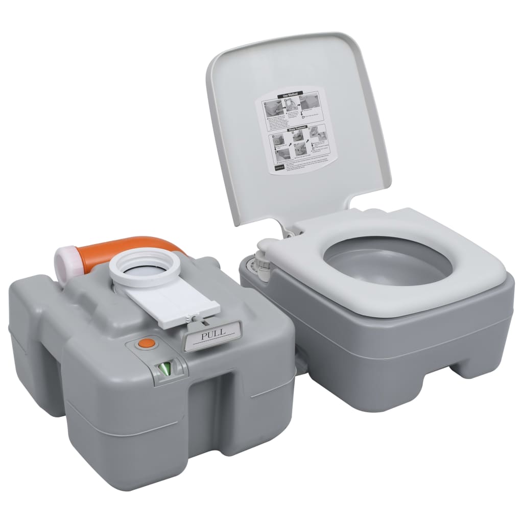 Kampeertoilet draagbaar 20 + 10 L grijs is nu te koop bij PeponiXL, paradijselijk wonen!