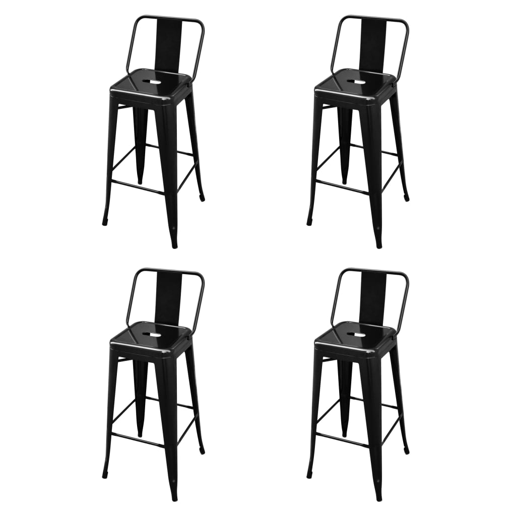 Barkrukken 4 st staal zwart is nu te koop bij PeponiXL, paradijselijk wonen!