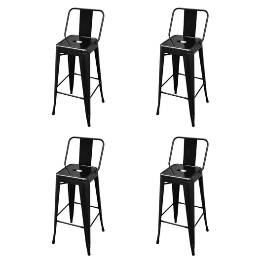 Barkrukken 4 st staal zwart is nu te koop bij PeponiXL, paradijselijk wonen!